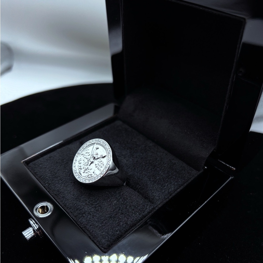 Intricate Silver Coin Ring - Picture 2 of 3
